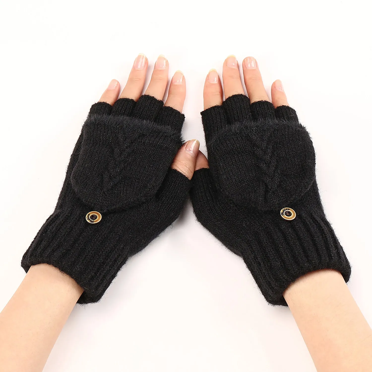 1 Pair Premium Soft Breathable Half-Fingered Knitted Gloves - Comfortable Warm Driving Cycling Gloves for Men and Women - Winter Accessories for Cold Weather