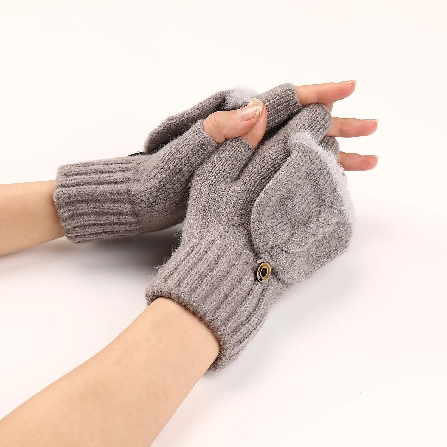 1 Pair Premium Soft Breathable Half-Fingered Knitted Gloves - Comfortable Warm Driving Cycling Gloves for Men and Women - Winter Accessories for Cold Weather