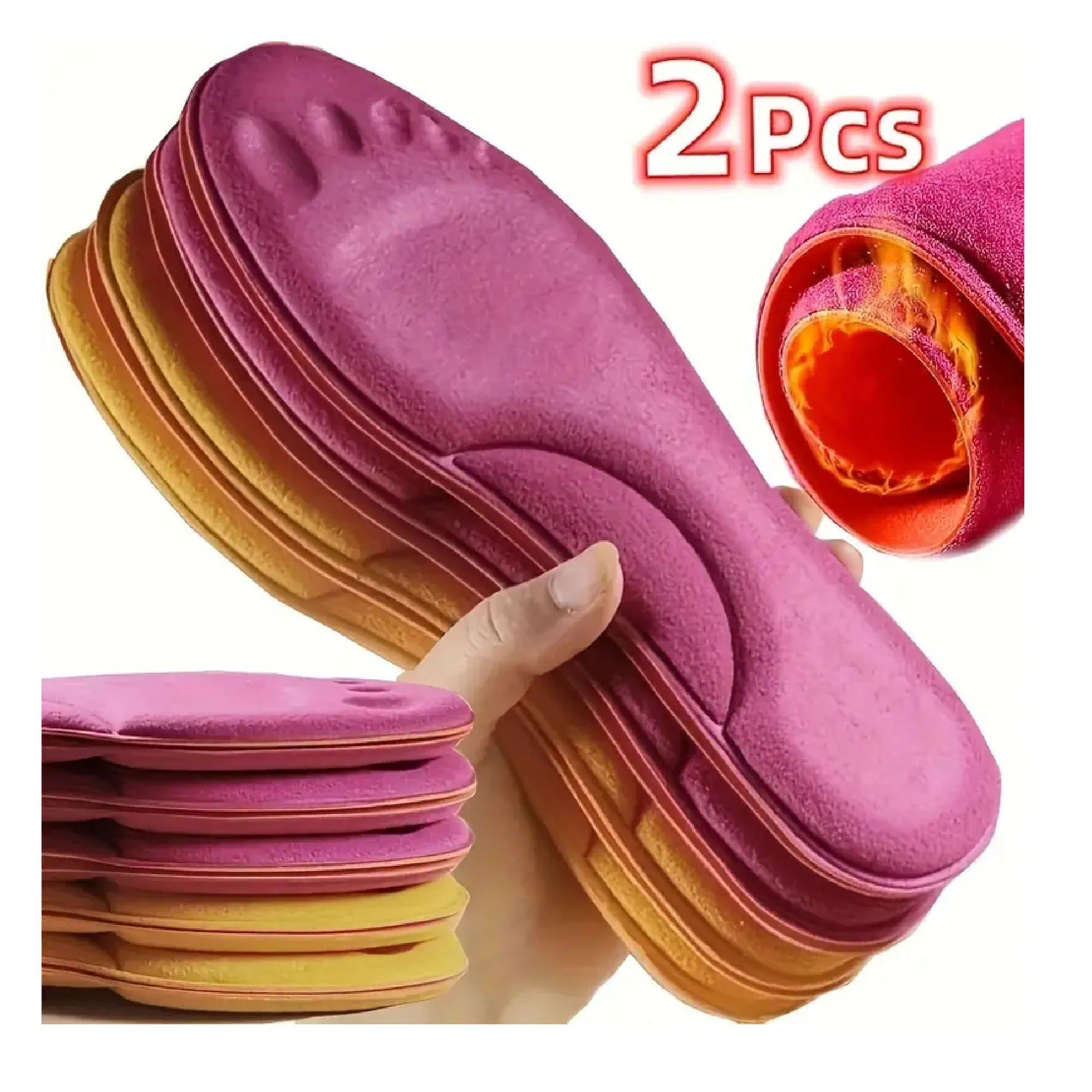 A Pair Of Heating Insoles Comfortable Thermal Insoles Feet Warm Shoe Accessories