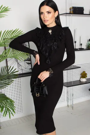 Black Dress with Lace Dress "Ramina" Stylish Fashion