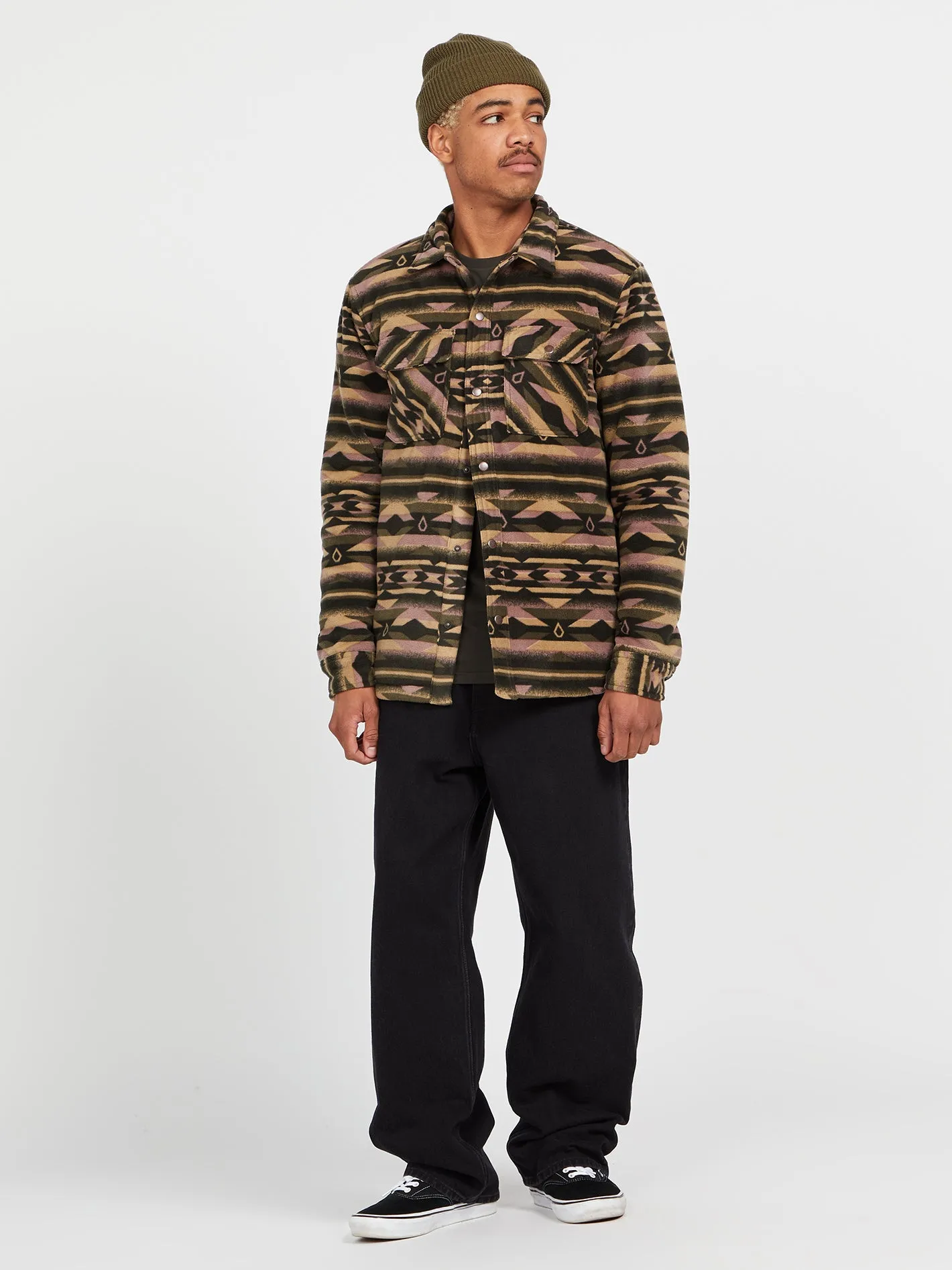 Bowered Fleece Long Sleeve Jacket - Military