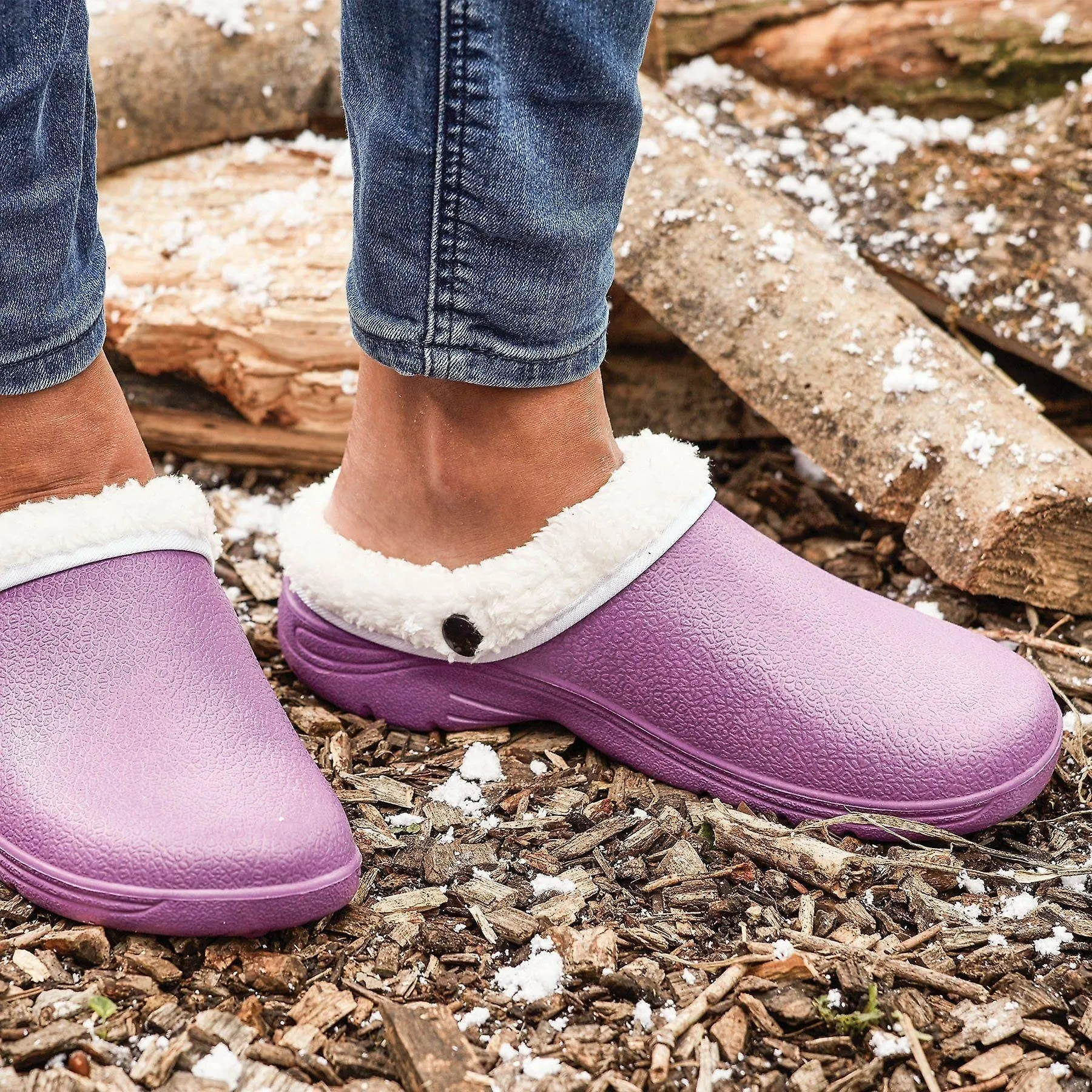 Briers Lilac Thermal Clogs - Size 4