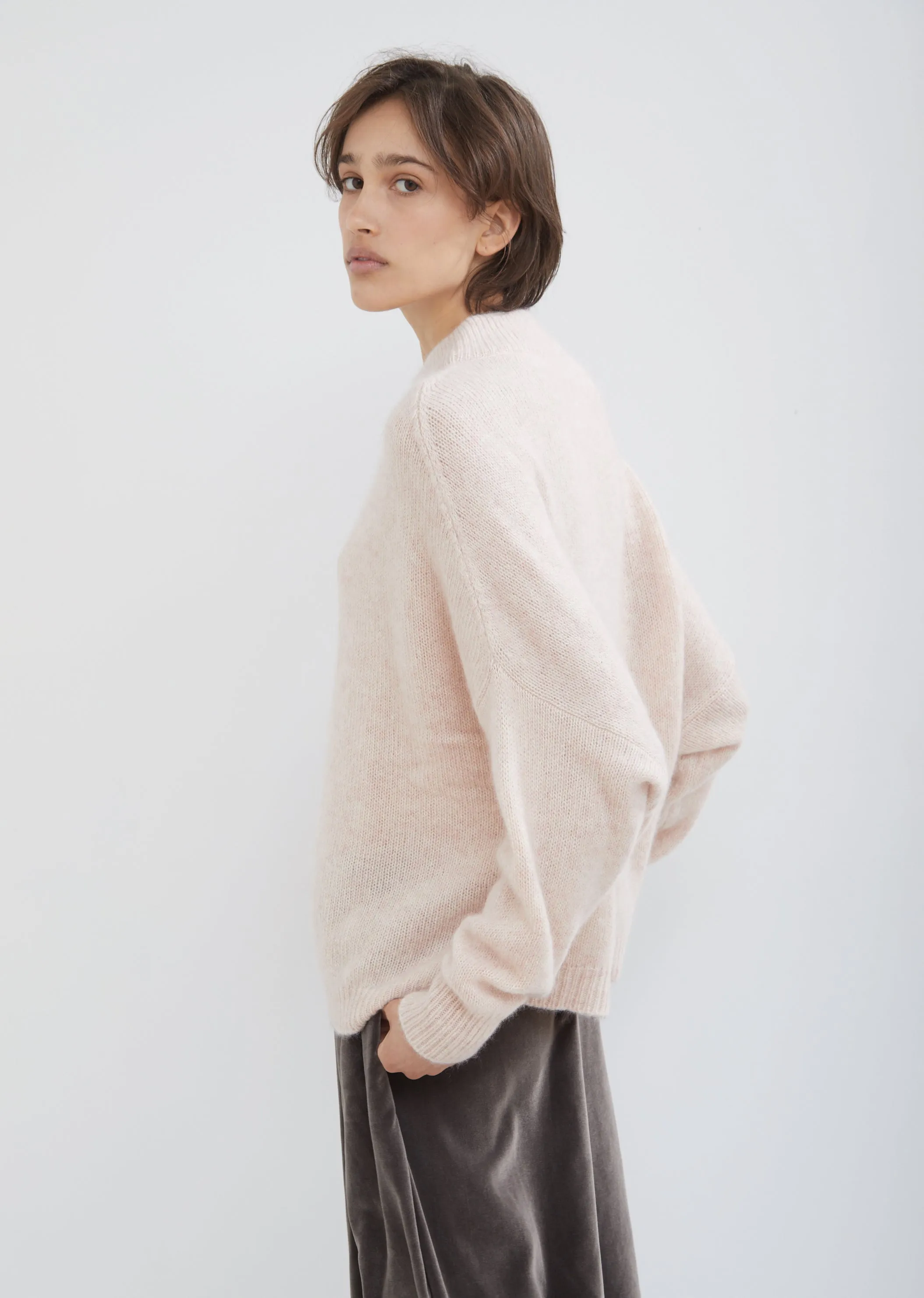 Cashmere Silk Round Neck Sweater