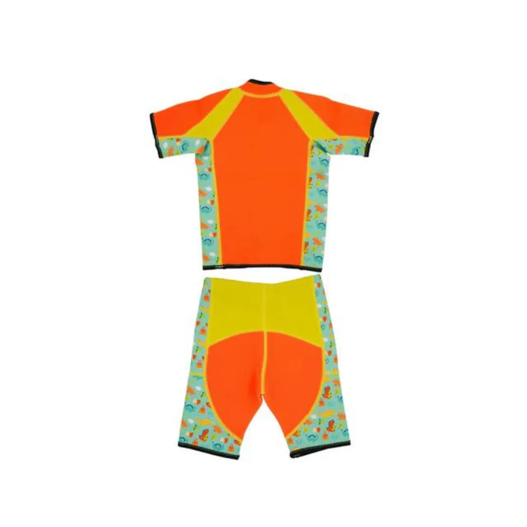 Cheekaaboo Twinwets Toddler Thermal Swimsuit UPF50  Orange Dino