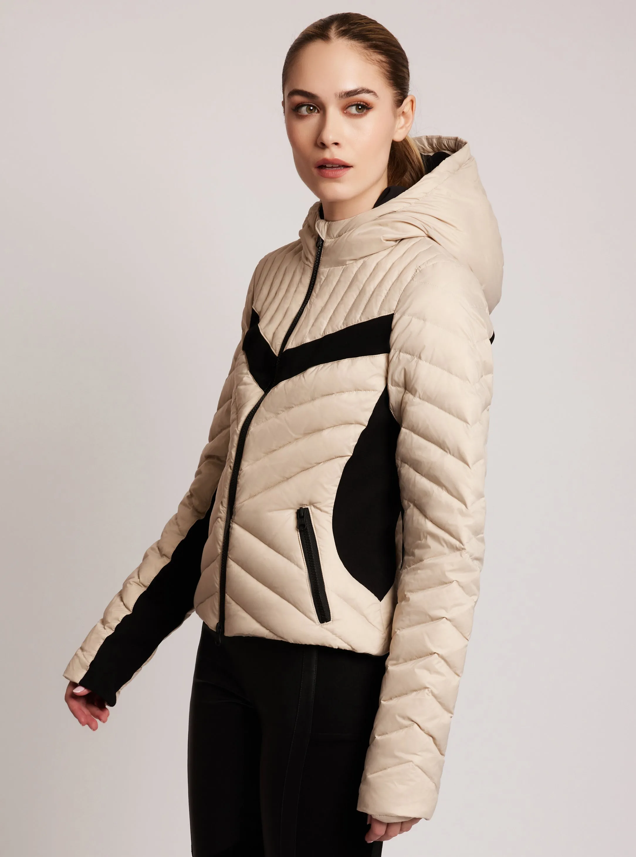 Chevron Stripe Puffer Jacket