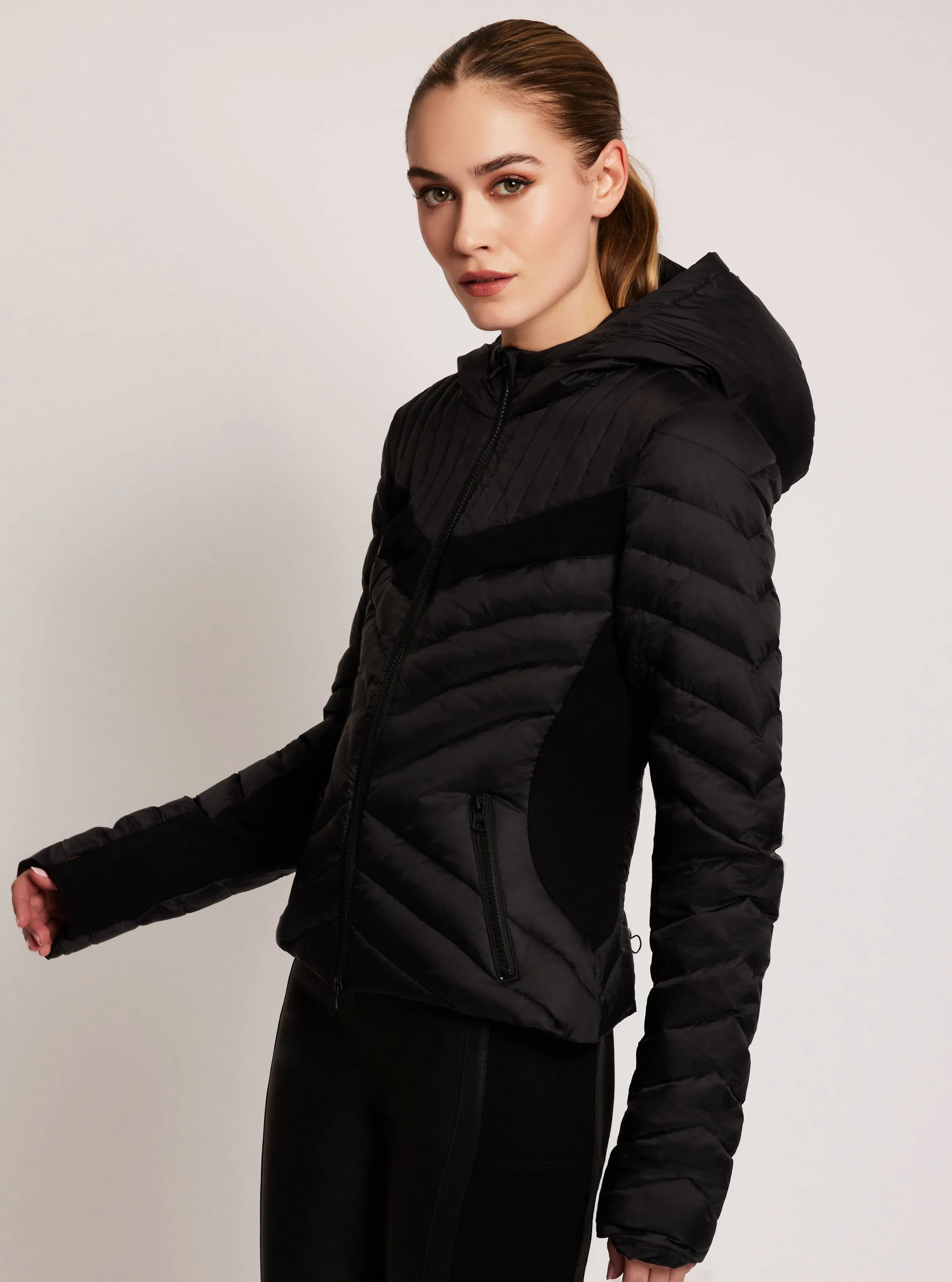 Chevron Stripe Puffer Jacket