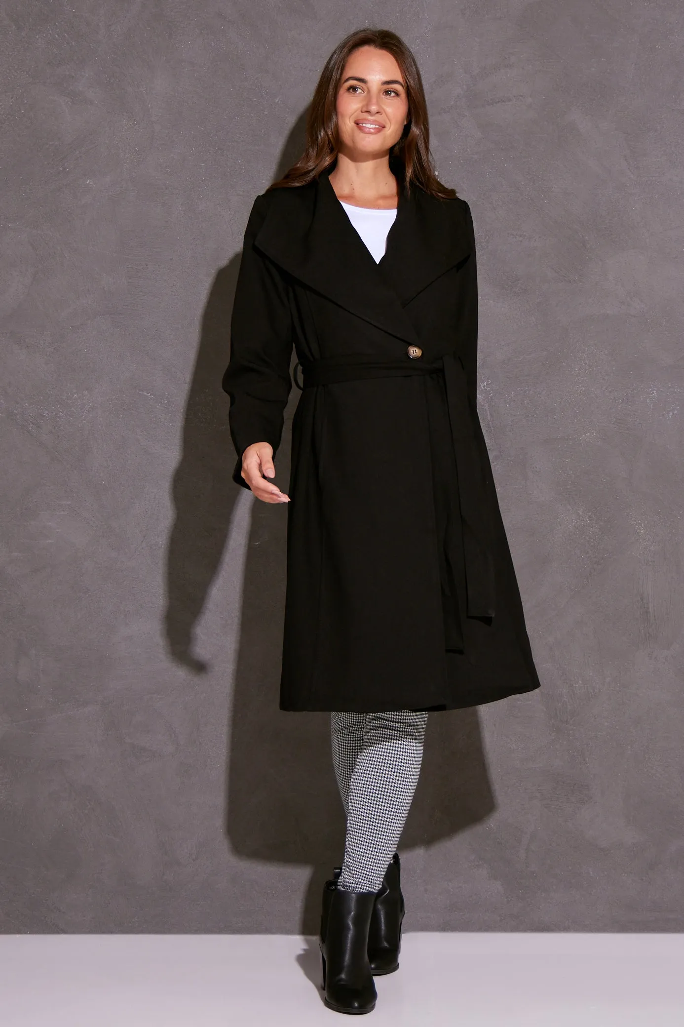 Christina Wrap Trench Coat - Black