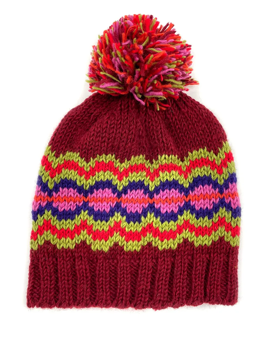 Circle Beanie with Pom Pom