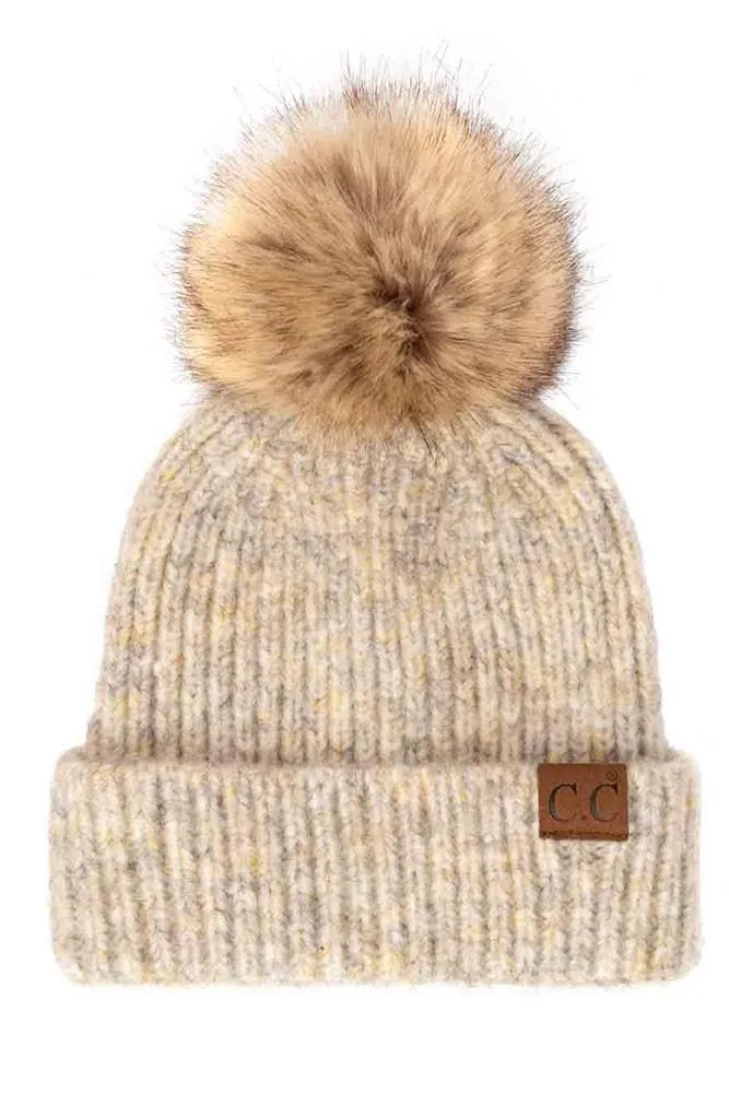 Classic Rib C.C Beanie with Pom