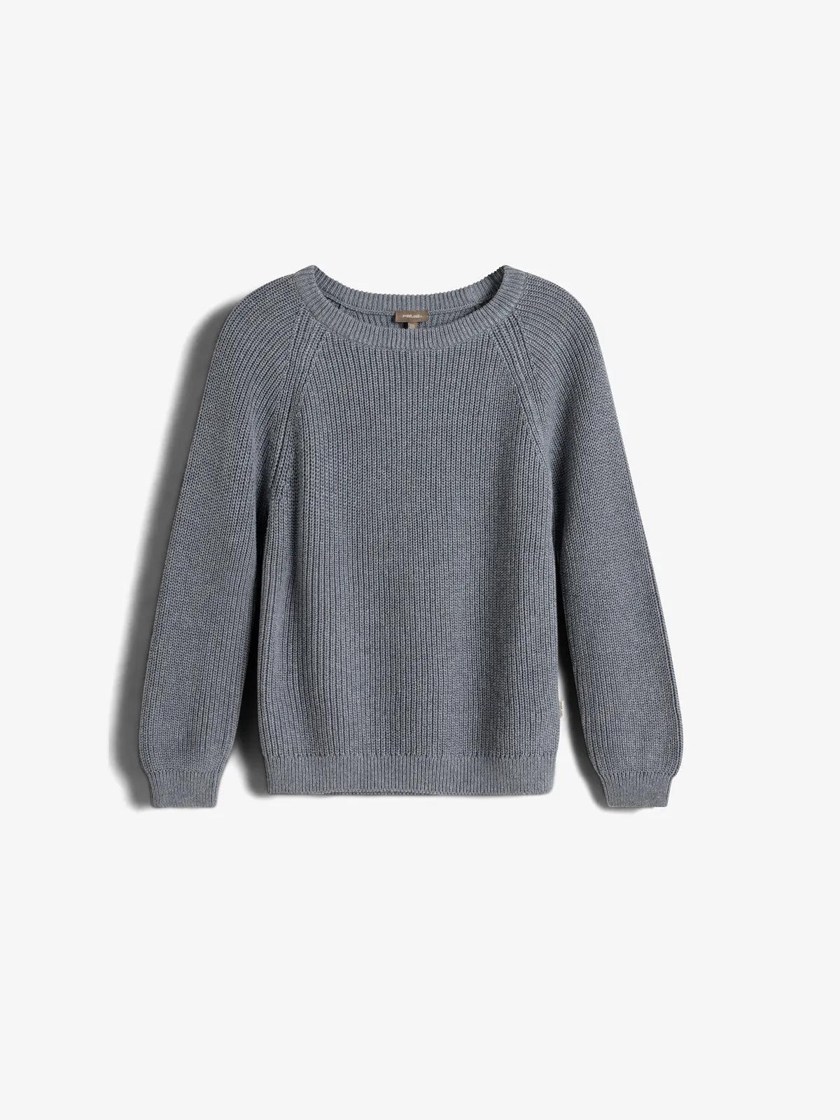 Cotton Knit Sweater - Tween - Blue Melange