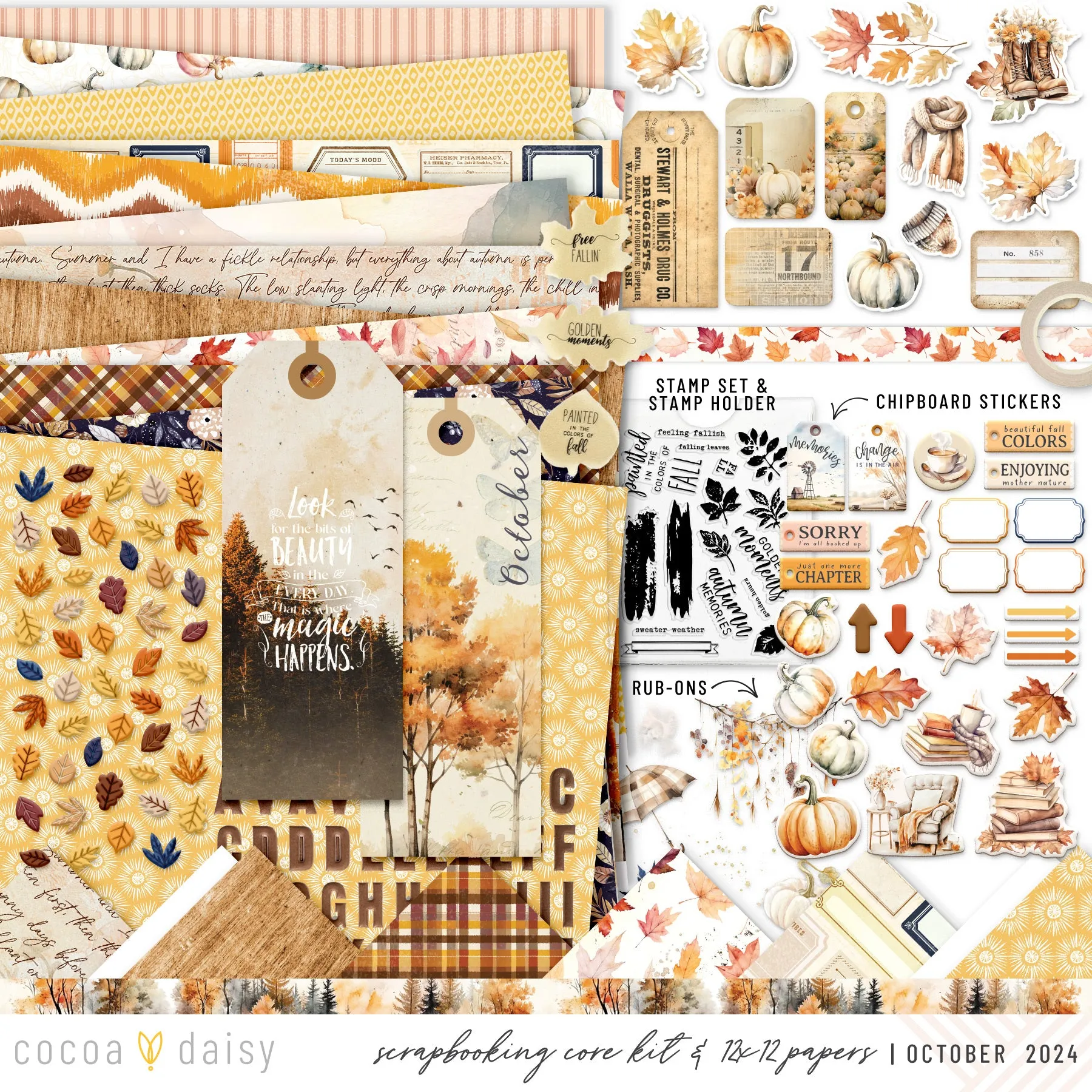 Cozy Season Scrapbooking Kit - Choose Your Add On - October 2024