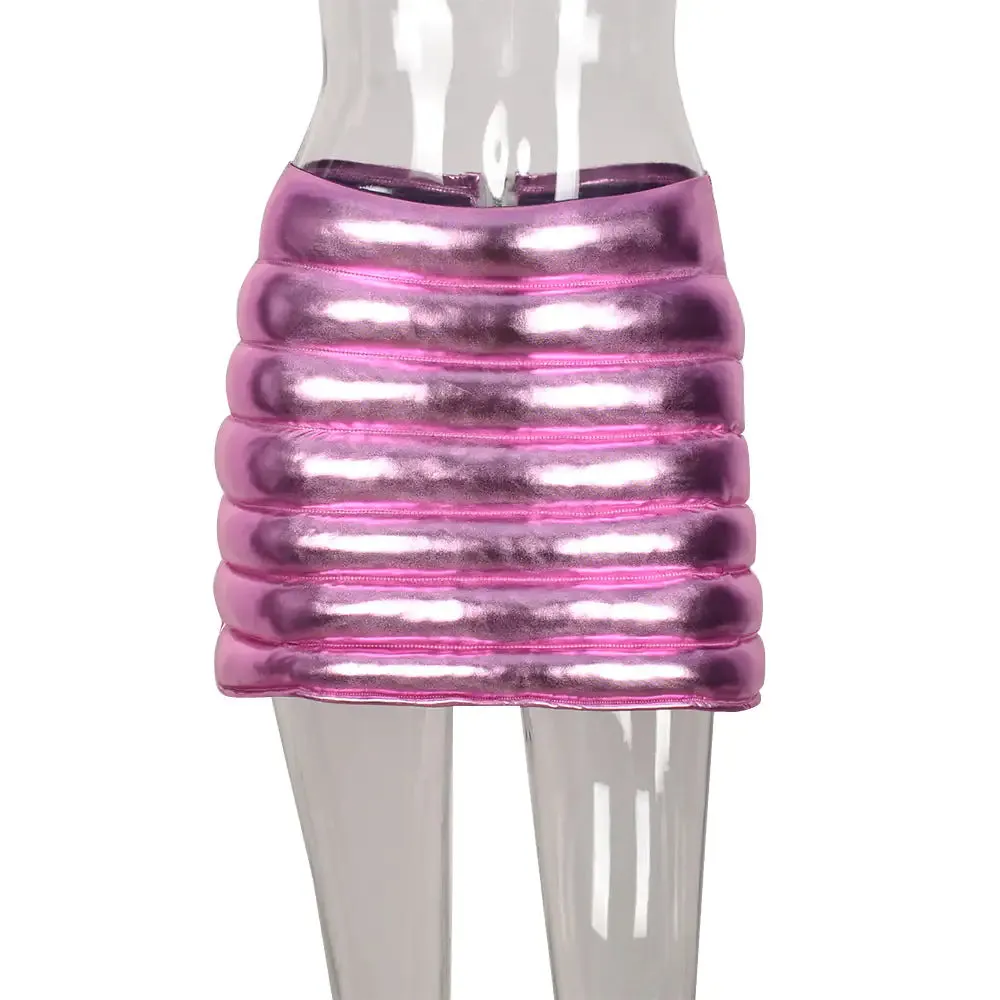 Double Bubble Puffer Mini Skirt^