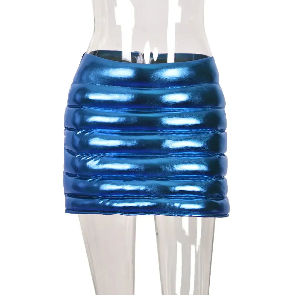 Double Bubble Puffer Mini Skirt^