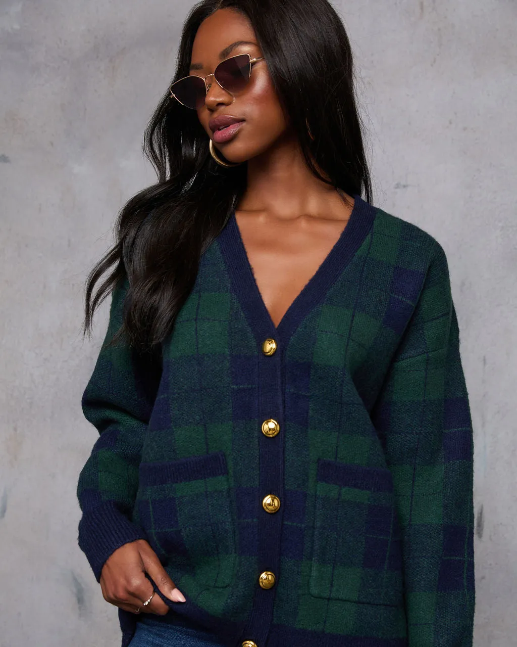 Fall Foliage Plaid Button Down Cardigan