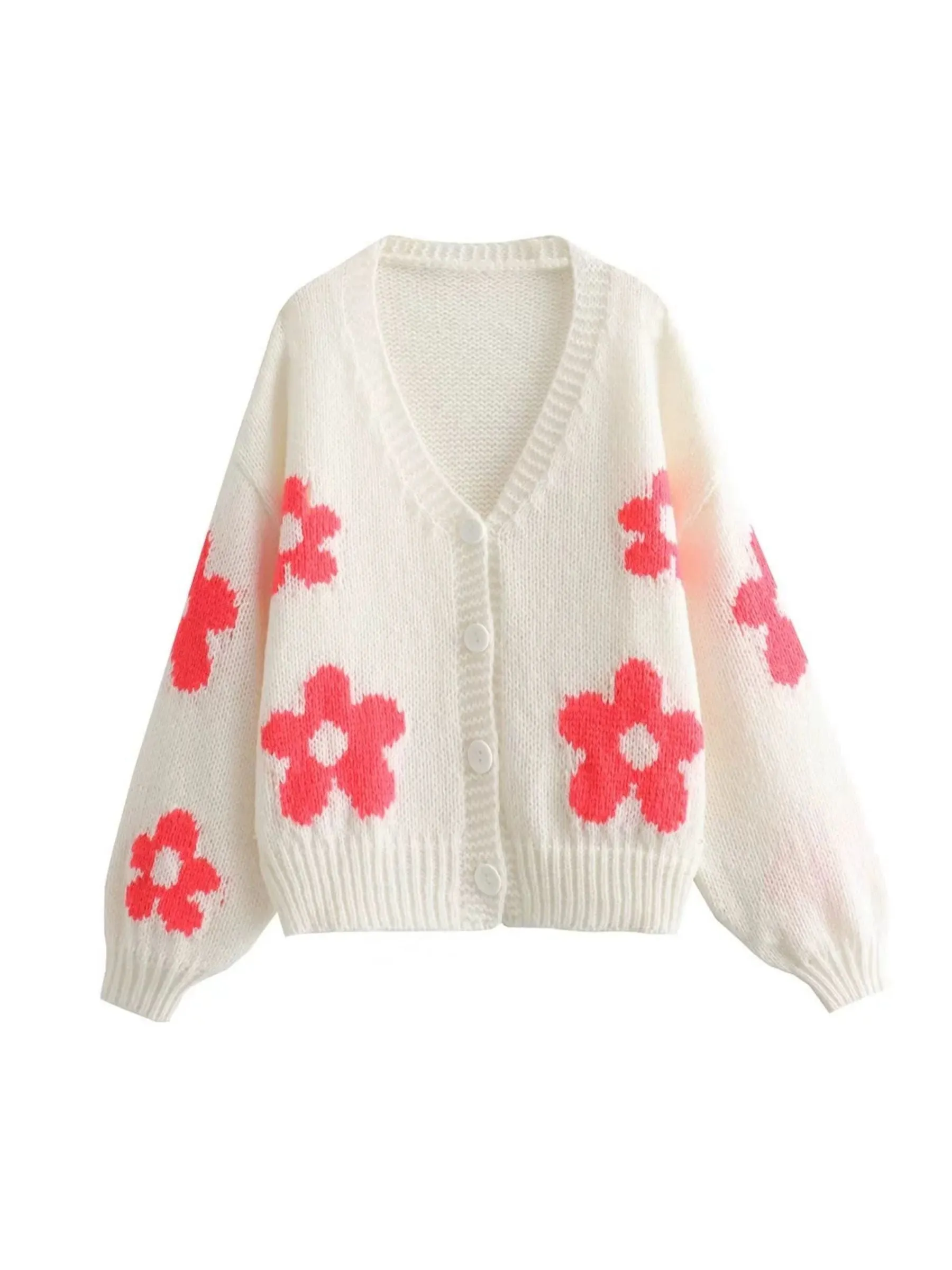 Fashionkova Azayla Floral Knit Cardigan