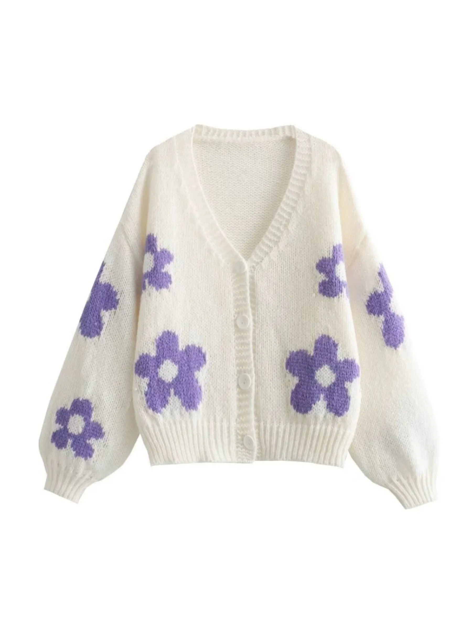 Fashionkova Azayla Floral Knit Cardigan