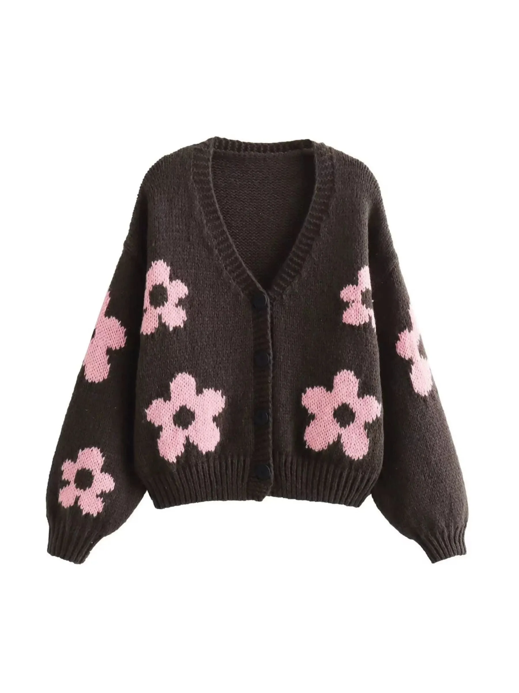 Fashionkova Azayla Floral Knit Cardigan