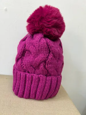 Fleece Lined Hat - Magenta