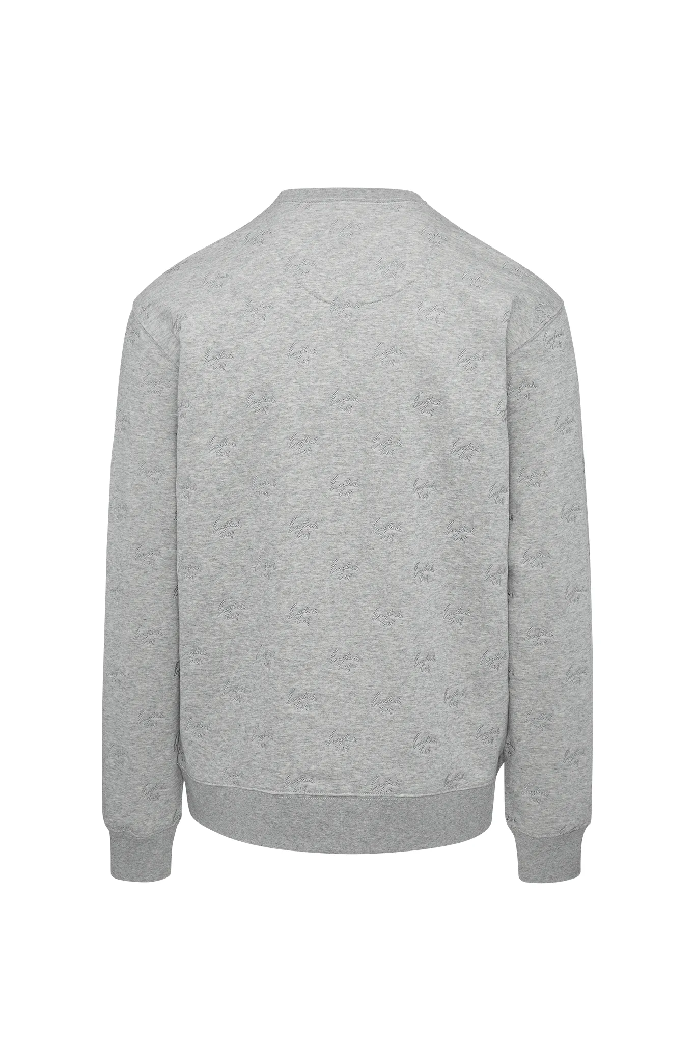 Heather Grey Men's Fleece All-Over Script Crew