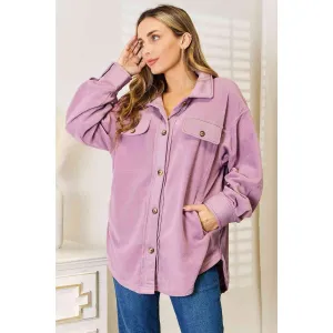 Heimish Cozy Girl Full Size Button Down Shacket