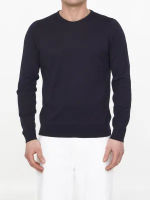 John Smedley Blue Cotton Jumper