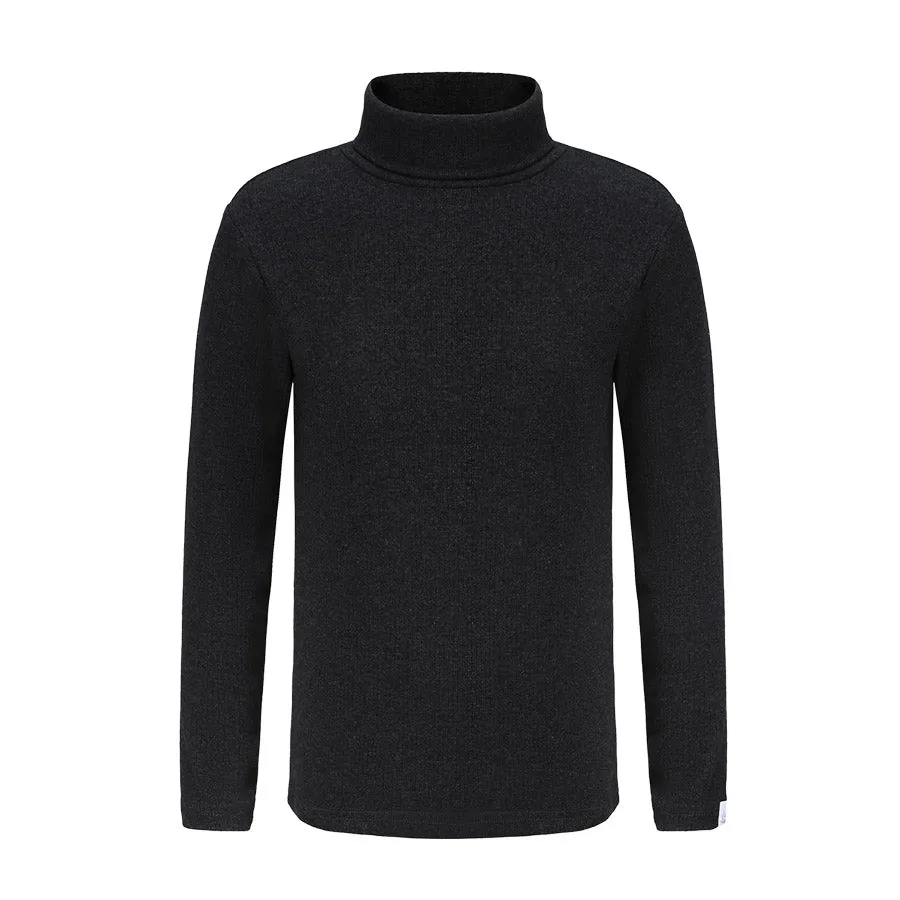 Ladies LandsKid Fine Modal Ribbed Black Turtleneck