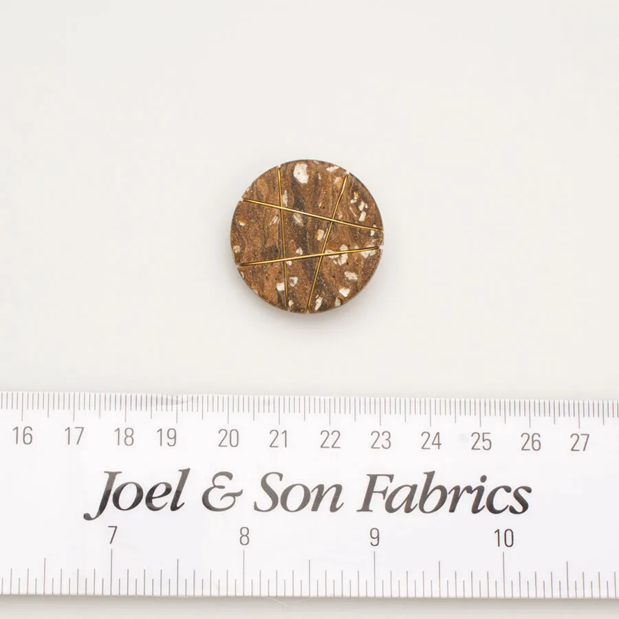 Large Brown Stone Effect Button