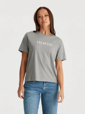 Lee denim tee - soft grey