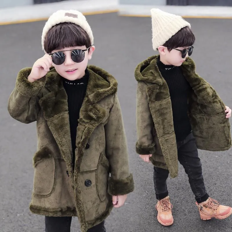 LovelyRLovely Boys' Suede Padded Trench Coat