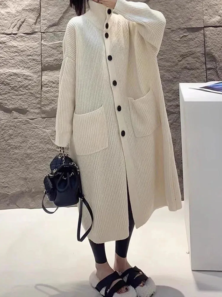 Luxe Oversized Knitted Coat with Pockets