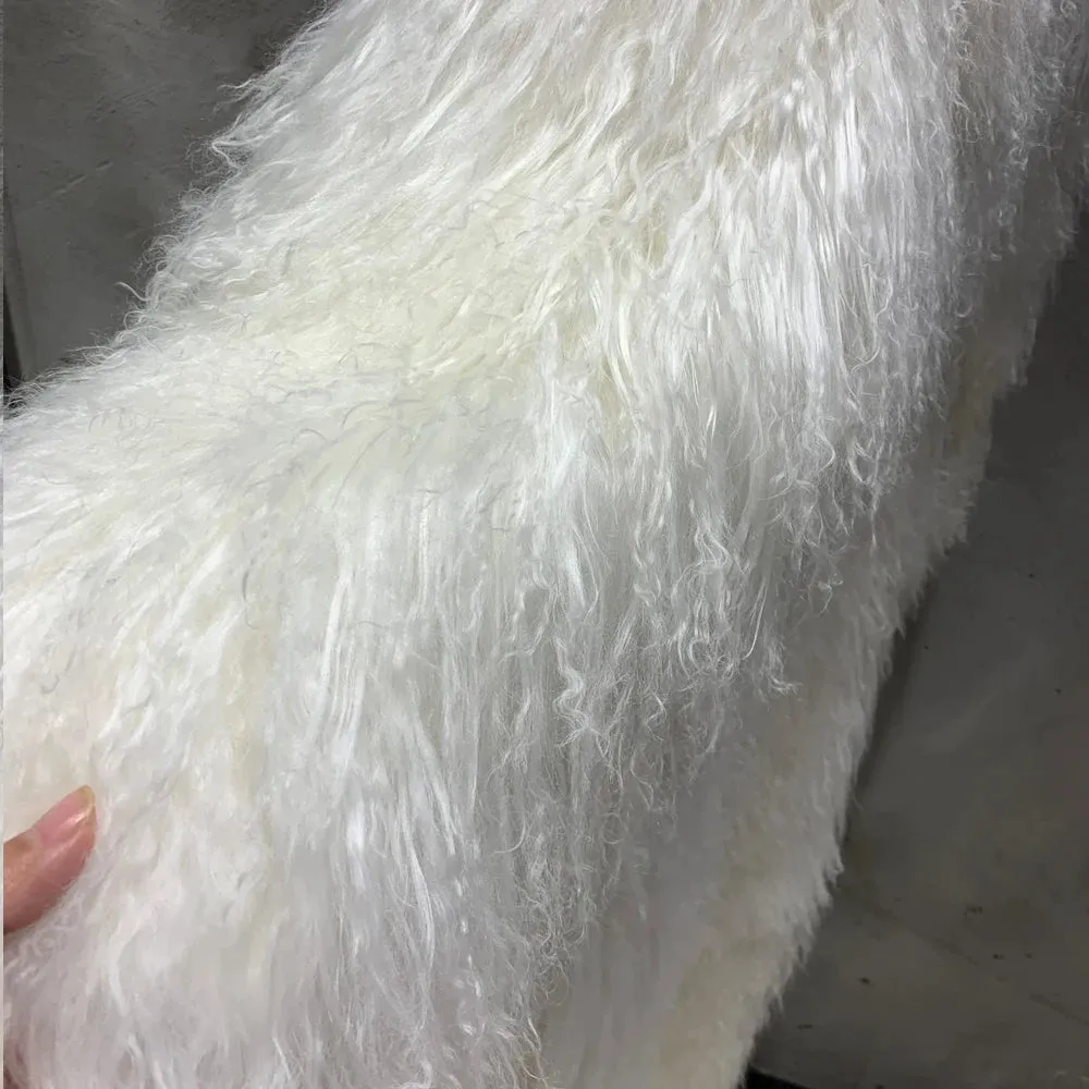 Luxury Real Mongolian Fur Coat - Long Length