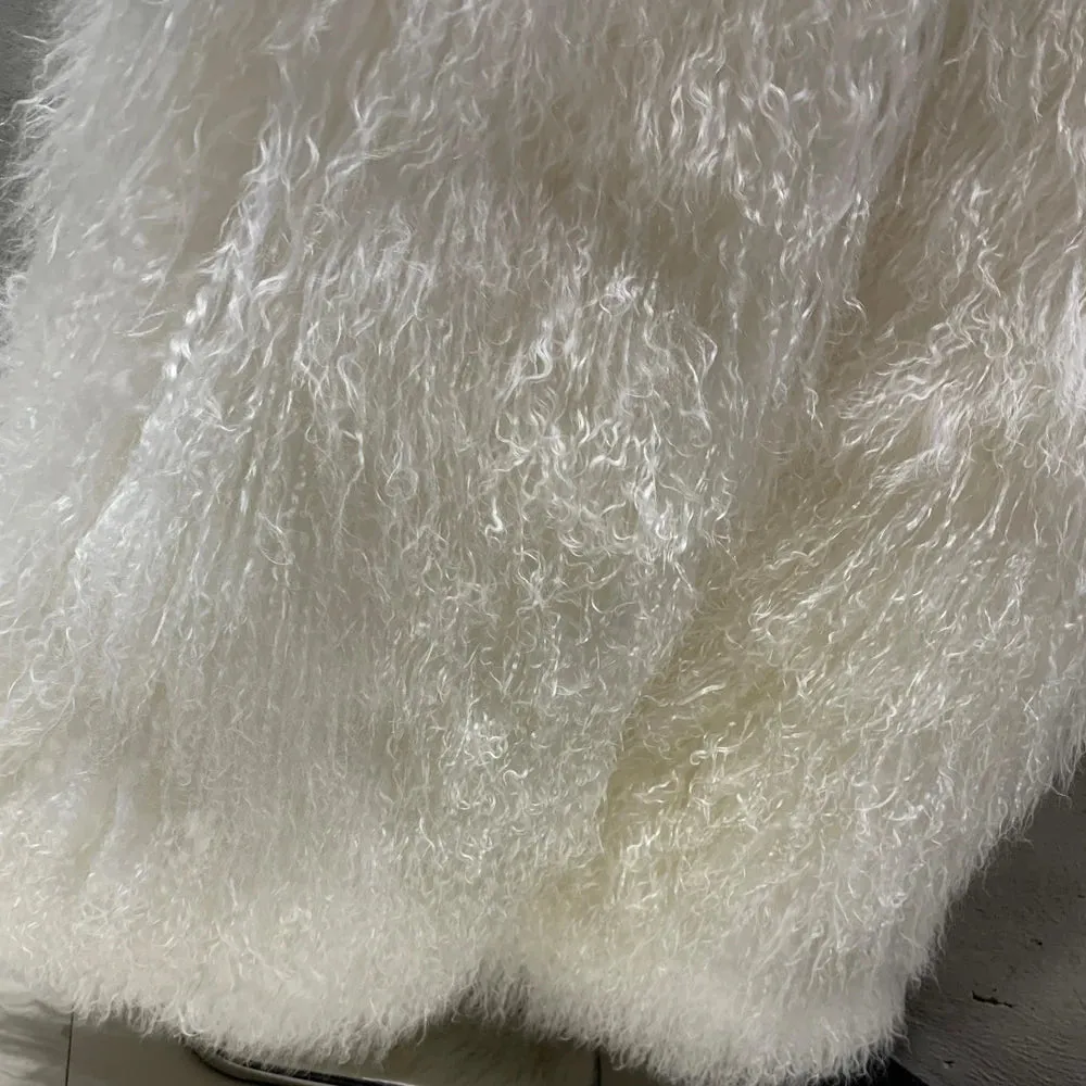 Luxury Real Mongolian Fur Coat - Long Length