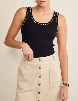 Maeve Contrast Stitch Rib Knit Tank