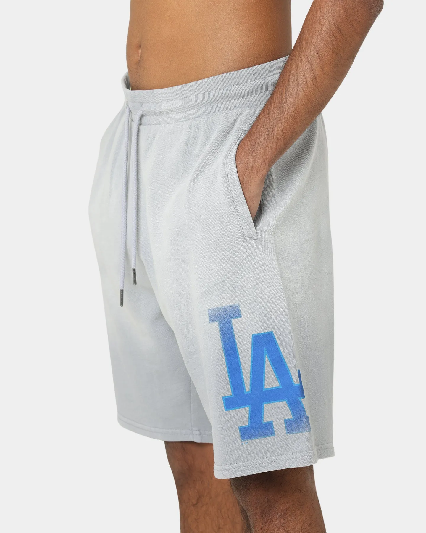 Majestic Athletic Los Angels Dodgers Solarised Contrast Shorts Warm Grey