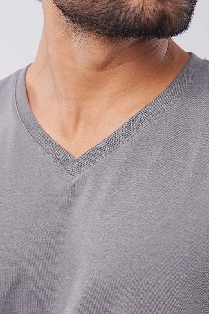 Metal Gray V-Neck