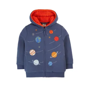 Navy Blue / Planets Ted Fleece Lined Hoodie - 2 Left Size 2-3 & 3-4 years