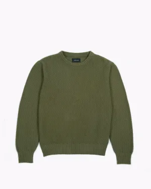 Overdyed Knit Sweater - Olive