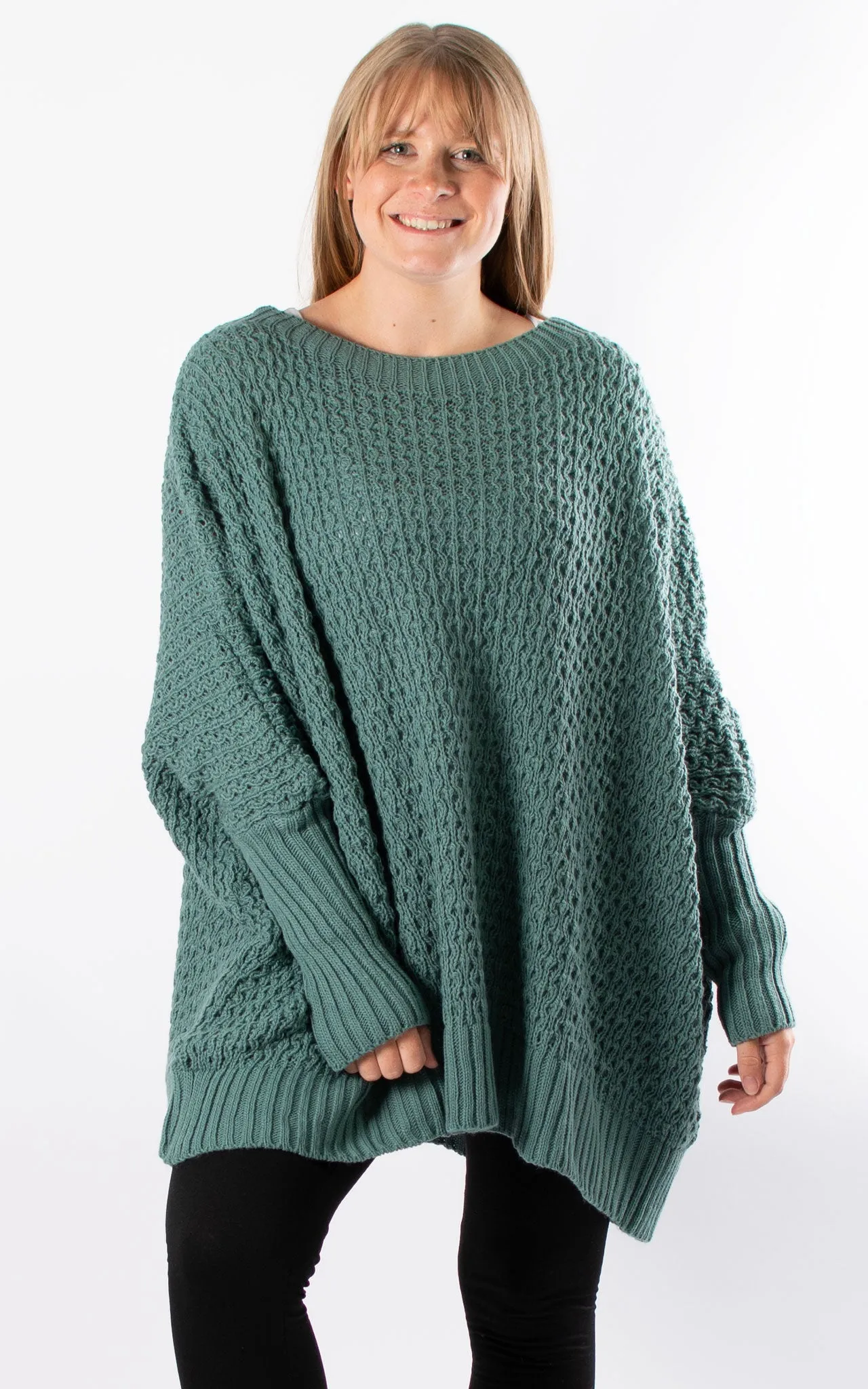 Oversized Chunky Knit Jumper | Sea Green