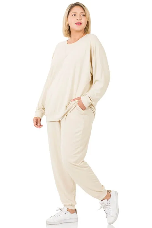 Raglan Sleeve Pullover & Jogger Pants Set