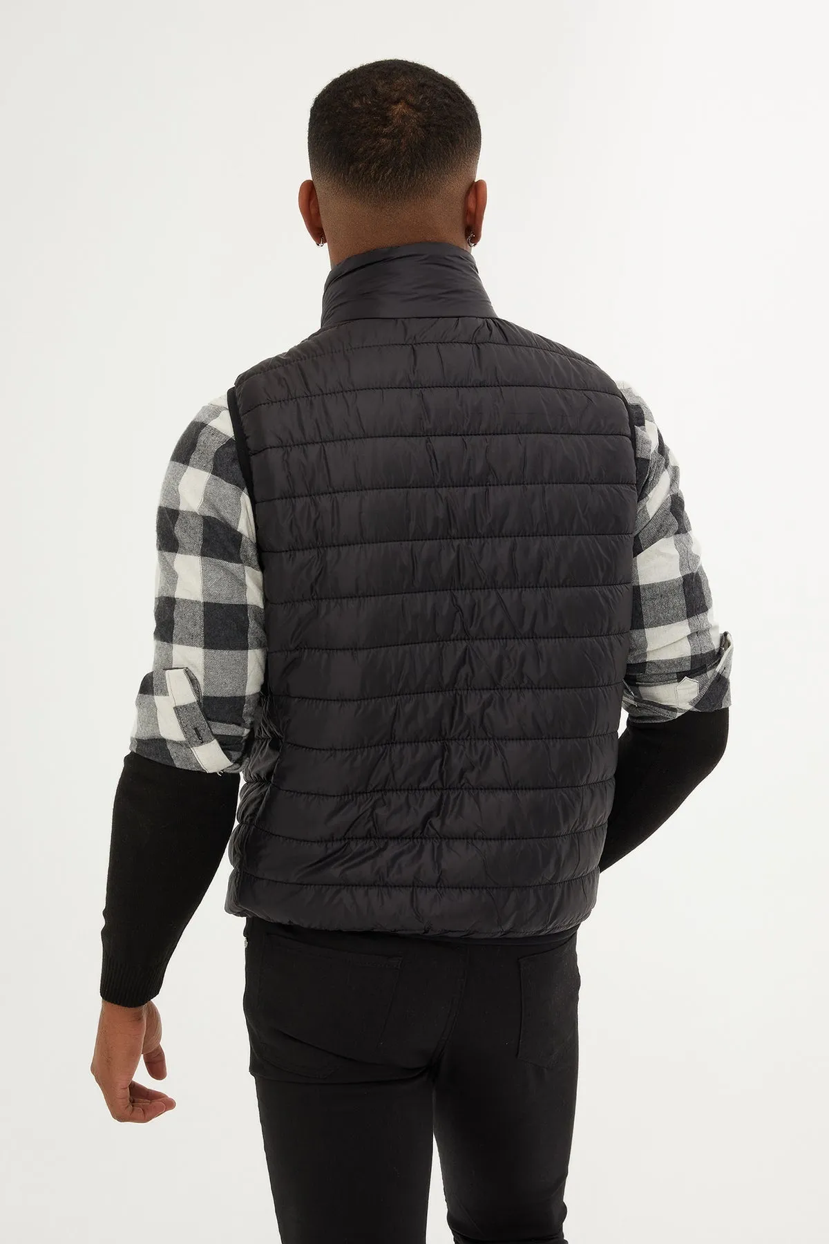 Slim Fit Black Down Like Padded Vest