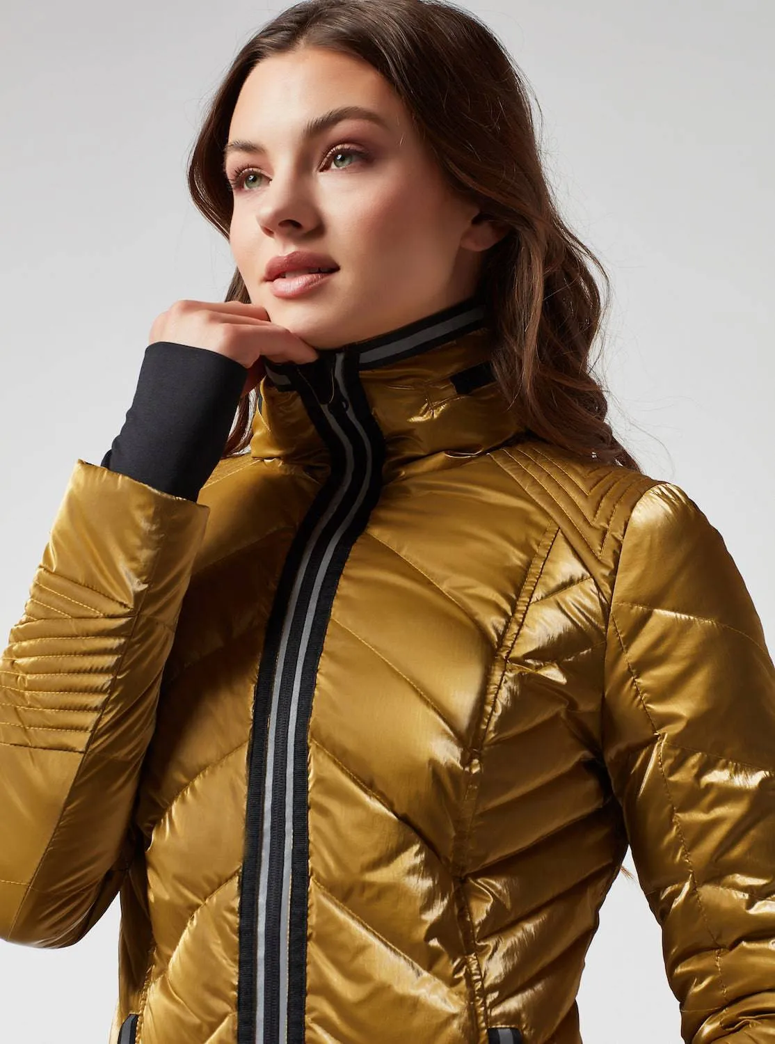 SUPER HERO PUFFER with Reflective Trim- Gold