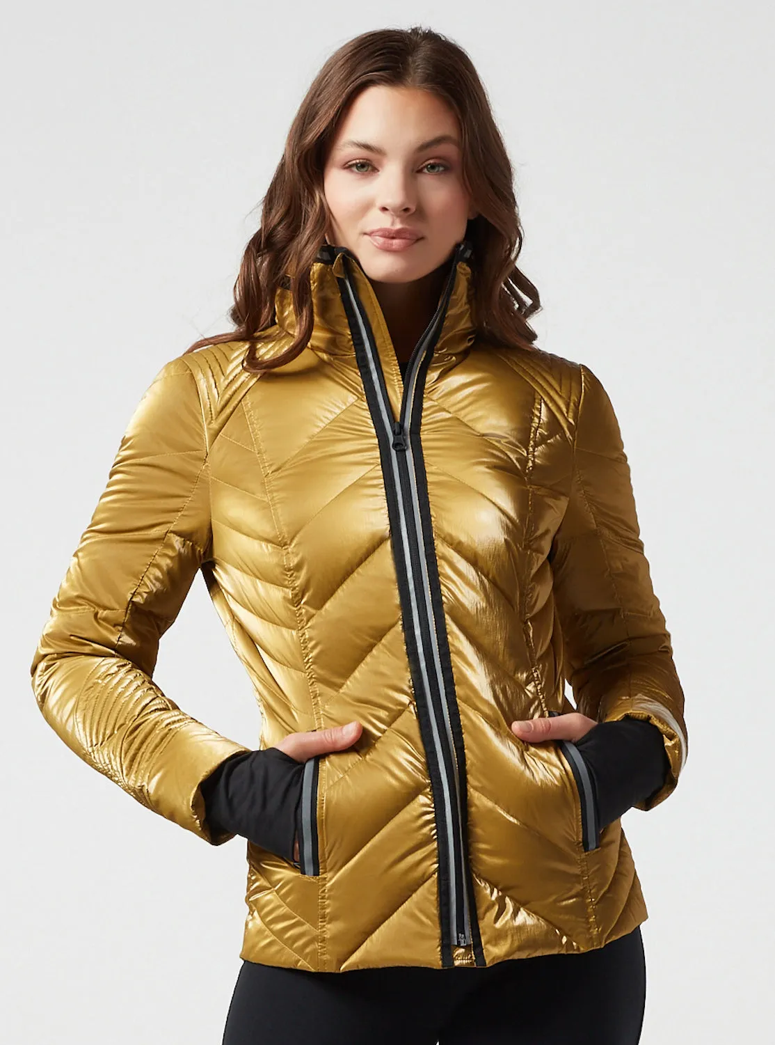 SUPER HERO PUFFER with Reflective Trim- Gold