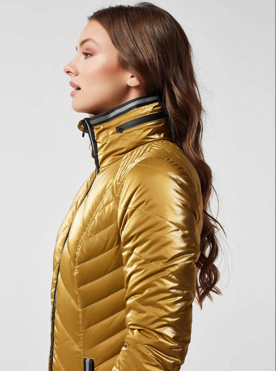 SUPER HERO PUFFER with Reflective Trim- Gold