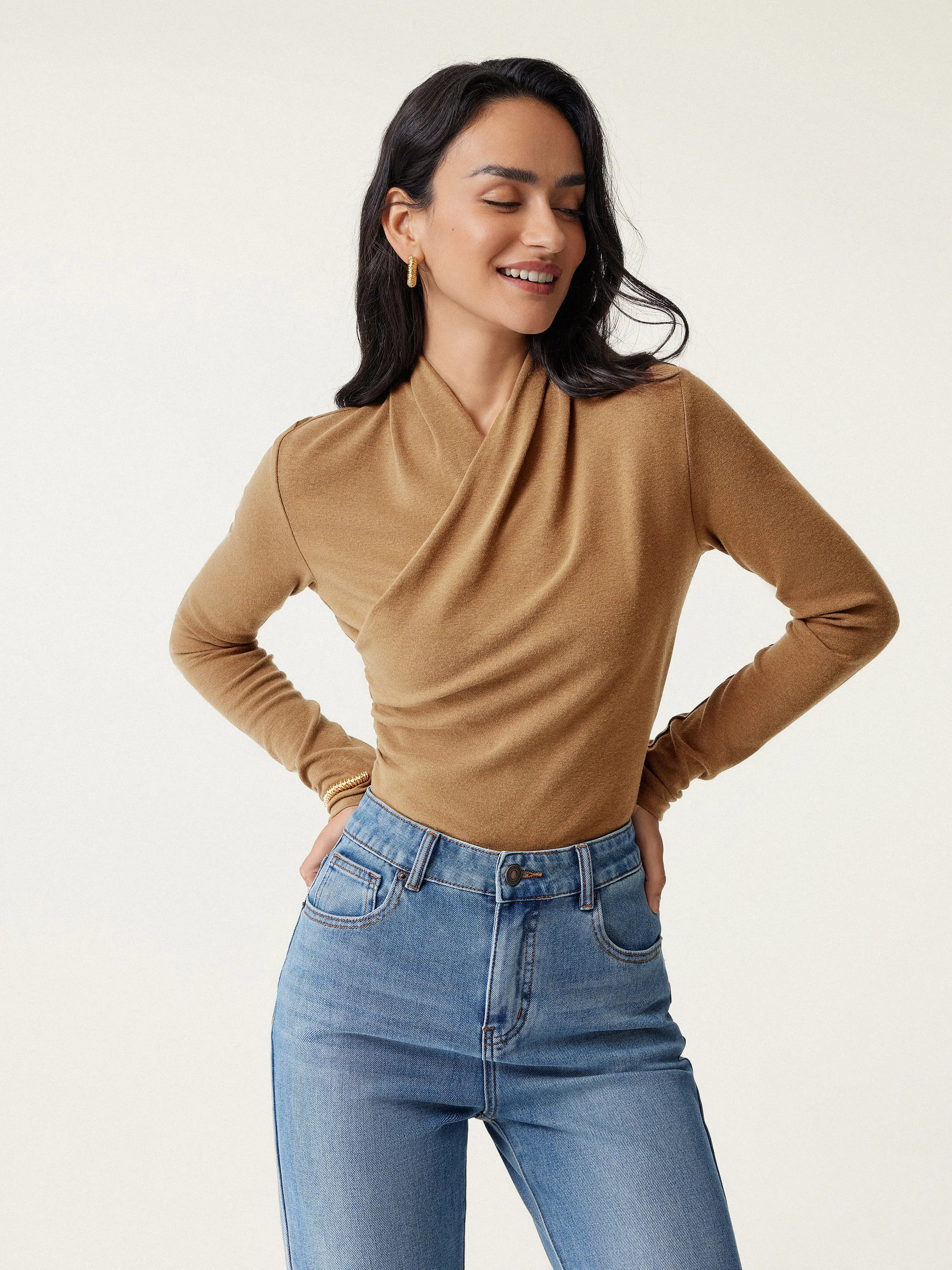 Surplice Long Sleeve Top