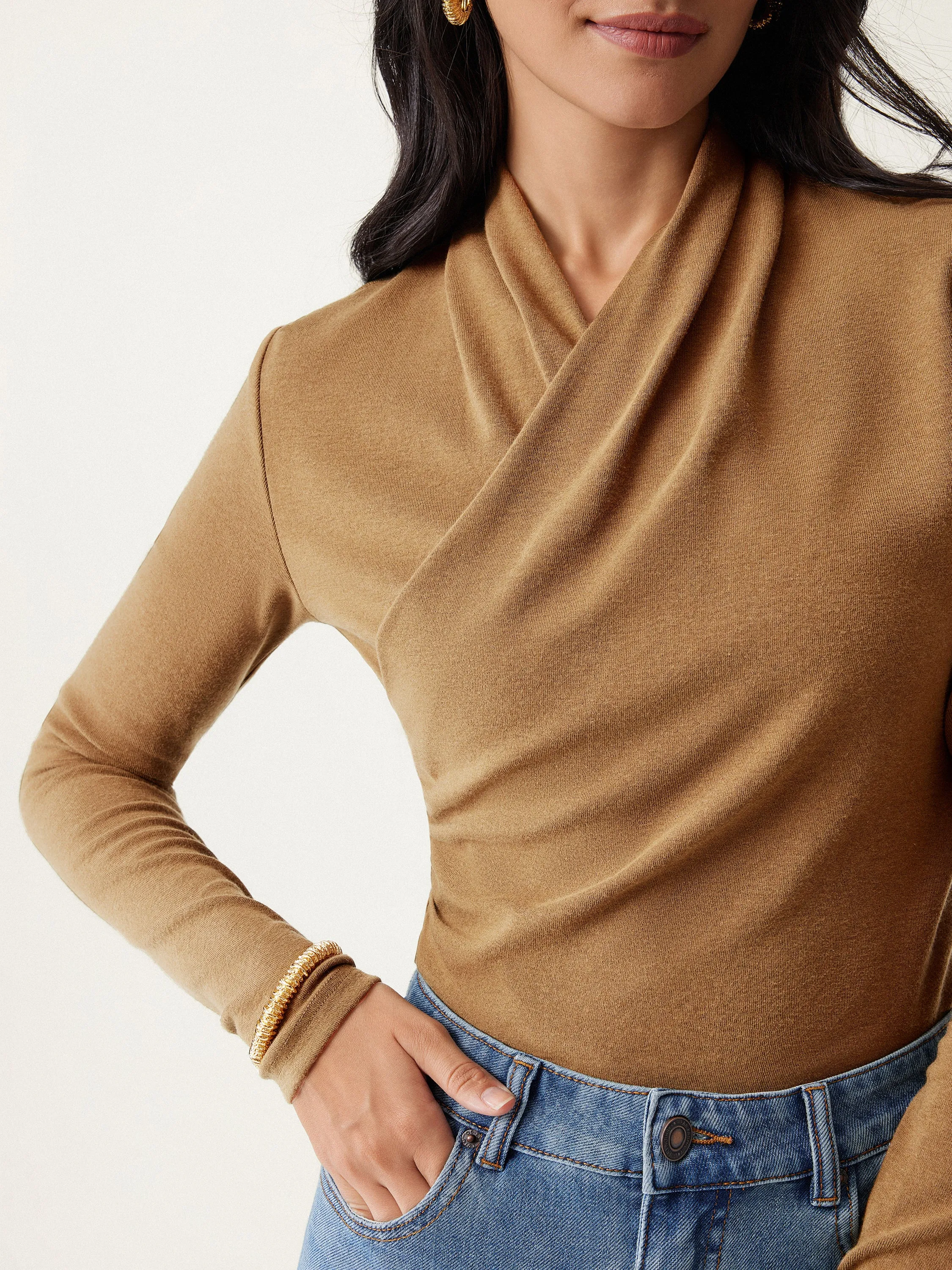 Surplice Long Sleeve Top