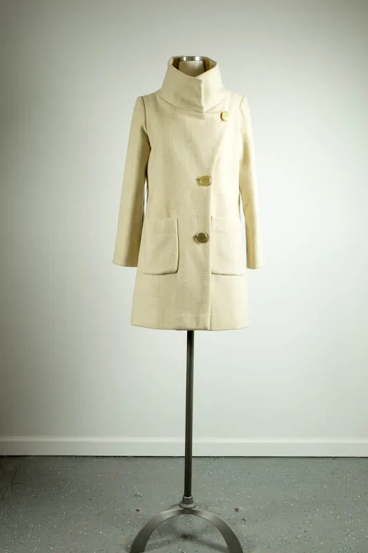 Tae Ivory Wool Short Coat