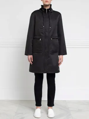 Techno Fur Lined Stand Collar Coat