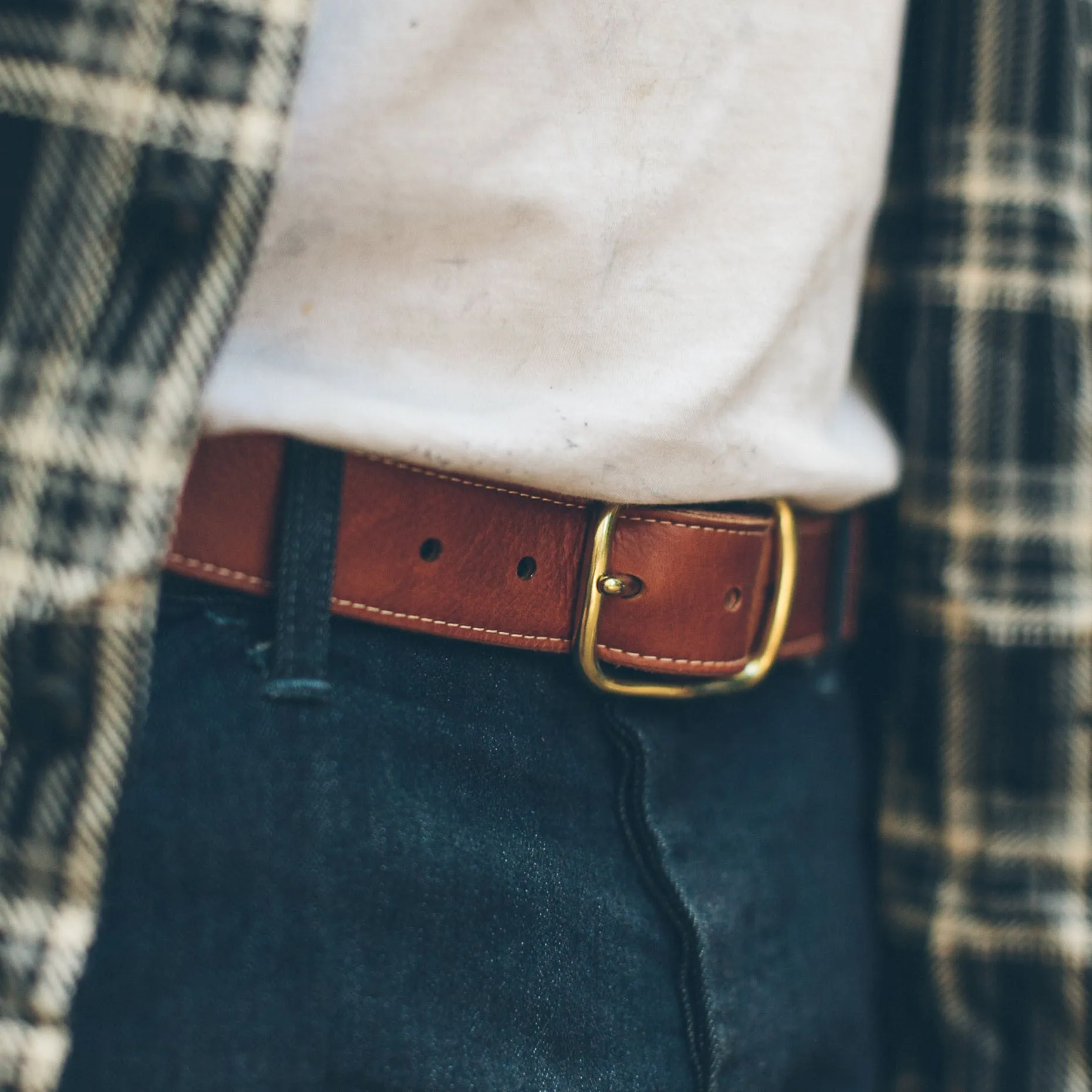 The Double Belt in Whiskey Steerhide