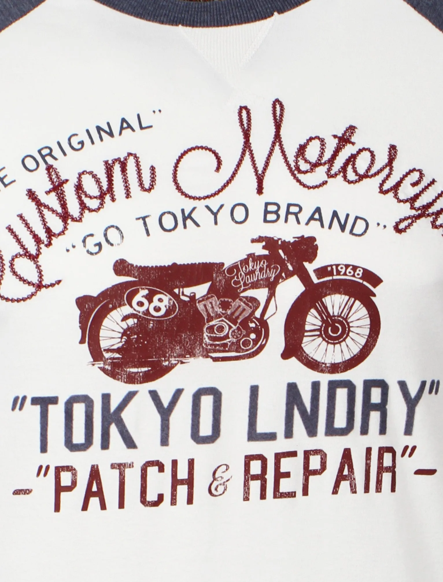 Tokyo Laundry Patch & Repair Navy t-shirt