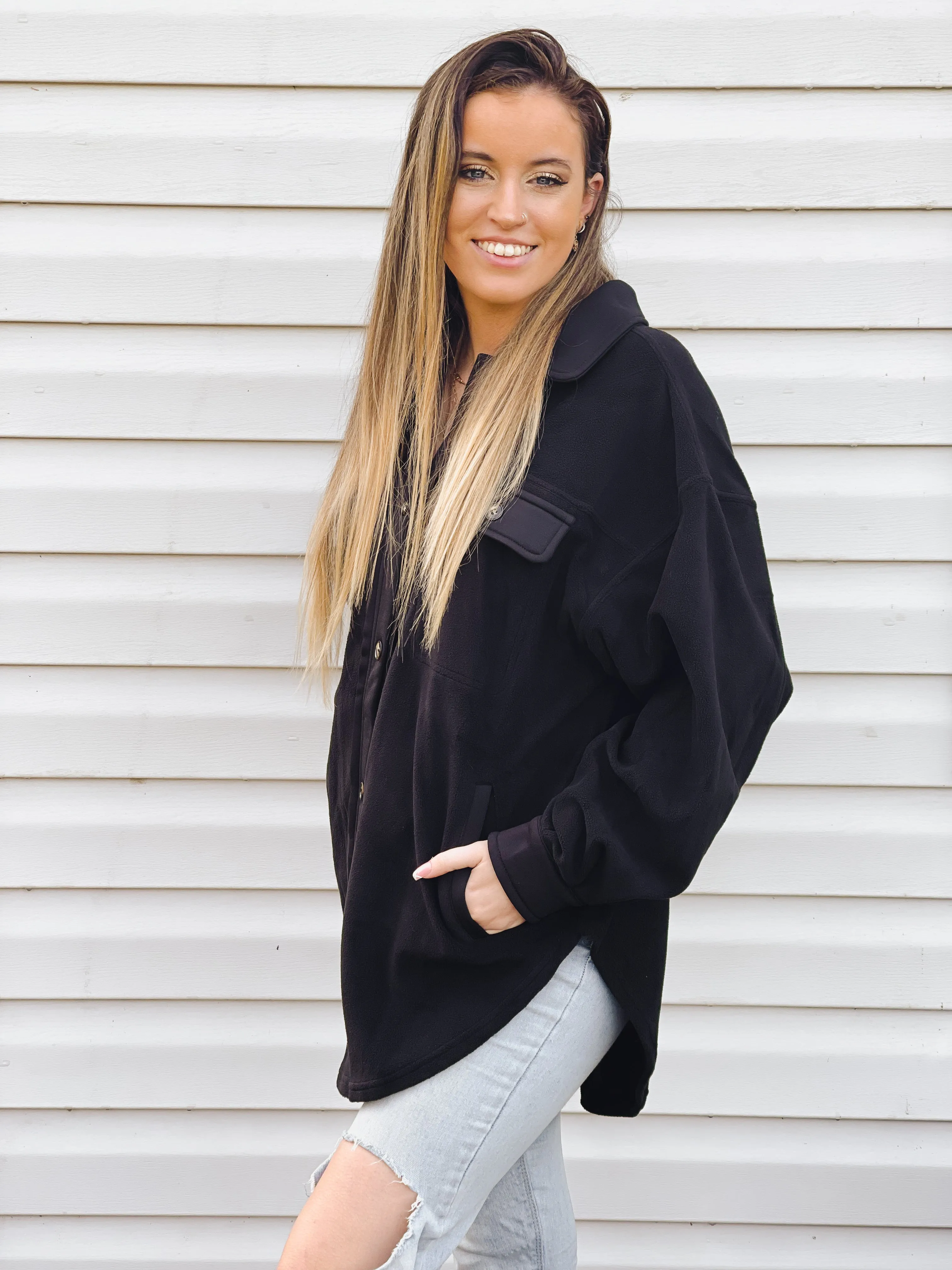 Tucked Away Cozy Oversized Fleece Shacket